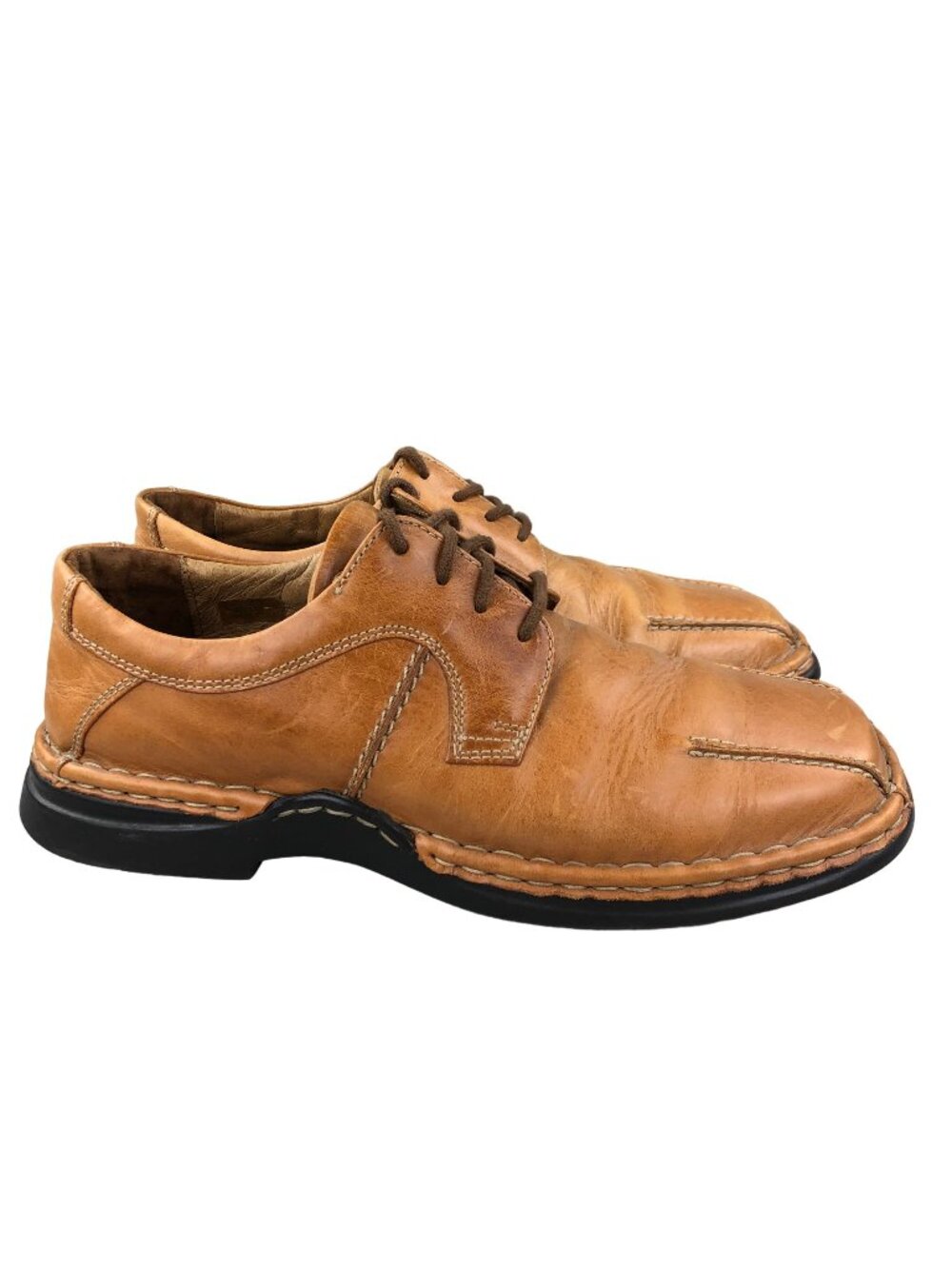 Josef Seibel Men's EU 42 (9) Brown Leather Closed Toe Lace-Up Casual Dress Shoes